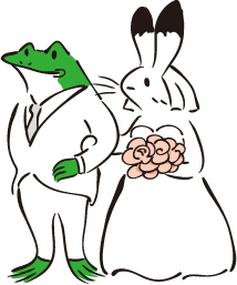カエルとうさぎの結婚式
